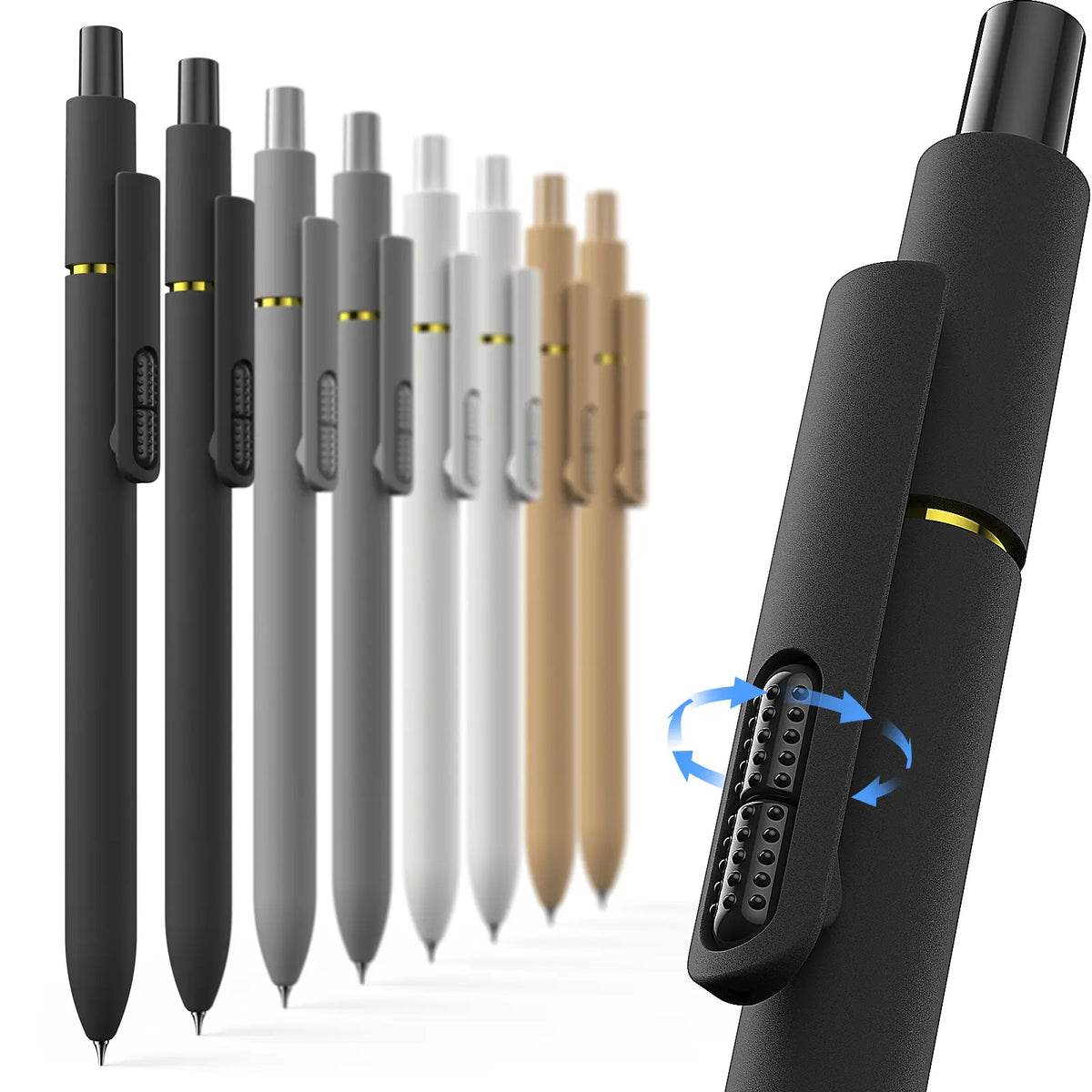 Hiacry 8 Pcs Gel Pens - 0.7mm Fine Point Smooth Writing Black Ink, Quick-Dry Long Lasting Fidge Pens, School & Office Supplies for Men Women tiktokshopbacktoschool,back to school,back to school haul