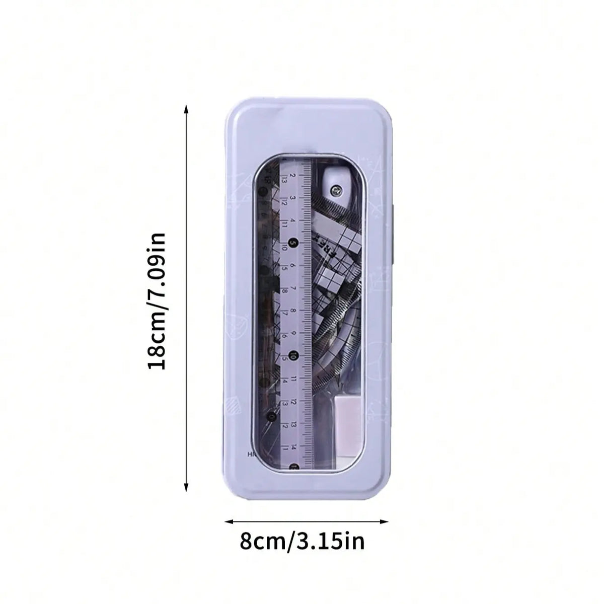 Set of Ruler and Compasses with Measuring Tool, Measuring Instrument, Ideal for Teaching, Elementary School and Student Gifts, Geometry Tools Set, Drawing Supplies, Multifunctional Stationery