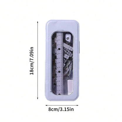 Set of Ruler and Compasses with Measuring Tool, Measuring Instrument, Ideal for Teaching, Elementary School and Student Gifts, Geometry Tools Set, Drawing Supplies, Multifunctional Stationery