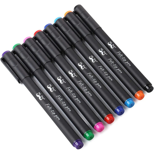 Mr. Pen 8-Piece Felt-Tip Pens & Refills, Stationery Writing Tools - Fine Point, Fast Dry, No Smear, Assorted Colors - Color Coding, Journaling Supplies - Christmas Gift