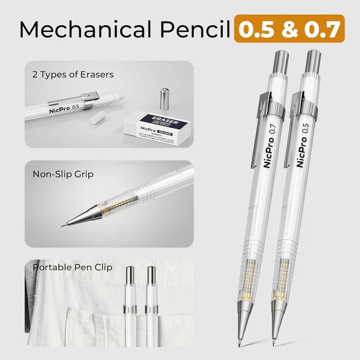 22 PCS Geometry Tool Set with Case, Office & School Drafting Supplies for Students - Includes Swing Arm Protractor, Rulers, Metal Compass, Square Set, Mechanical Pencil