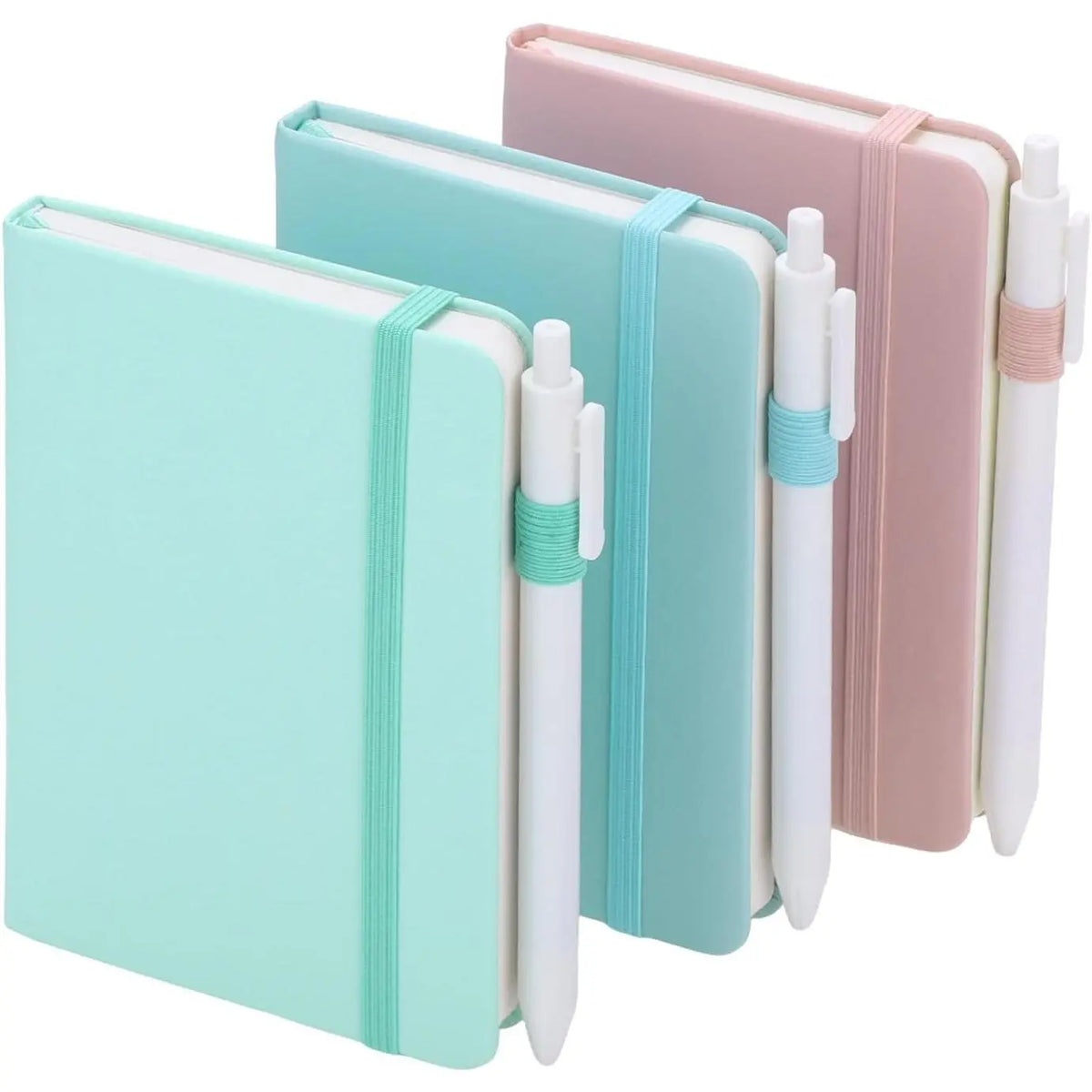 3 Pack Pocket Notebook Journals, A6 Hardcover Notepads, Pen Holder | College Ruled Pages, 5.7 x 3.7 In, Blue  Green, for Women, Office, School, Work, Travel, Bags, Notes, Lists, Meetings