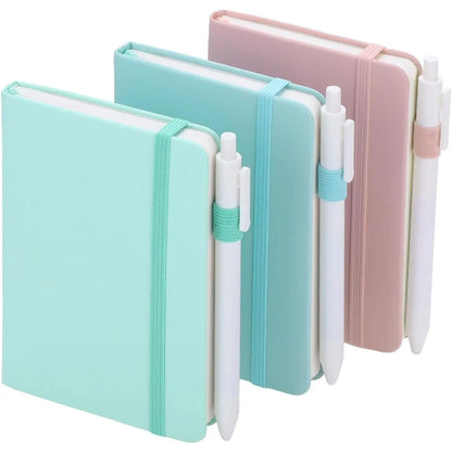 3 Pack Pocket Notebook Journals, A6 Hardcover Notepads, Pen Holder | College Ruled Pages, 5.7 x 3.7 In, Blue  Green, for Women, Office, School, Work, Travel, Bags, Notes, Lists, Meetings
