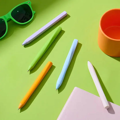 KACO TWIST Minimalist Silent Touch Retractable Silicone Gel Pen - 0.5mm Fine Tip, Retract Click, Quick Dry Black Ink, Fidget Stress Relief, Smooth Writing, School Supplies, Office Accessories, Left Handed Pens & Refills, Ideal for Birthdays, BackToSchool,