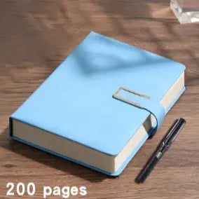 [Back to School Must-Have] A5 Premium PU Leather Bound Journal - Buckle Close Hardcover Work Notebook, 200 Thick Pages for Journaling, School Use