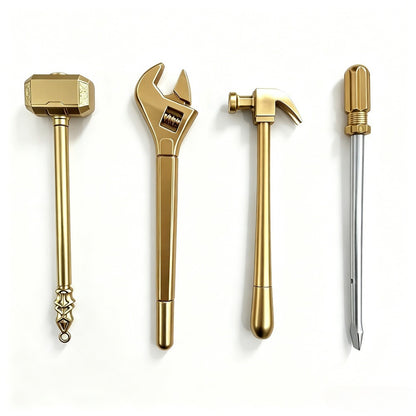 [Hiiot]Hammer Screwdriver Shaped Neutral Pen; School, Office, Smooth Writing; Holiday Gifts; Gift Selection; Party Exchange; Commemorative Collection; Atmosphere Decoration; Festive Crowds; Party Attendees; Gifting Crowds; Atmosphere Enthusiasts; Co