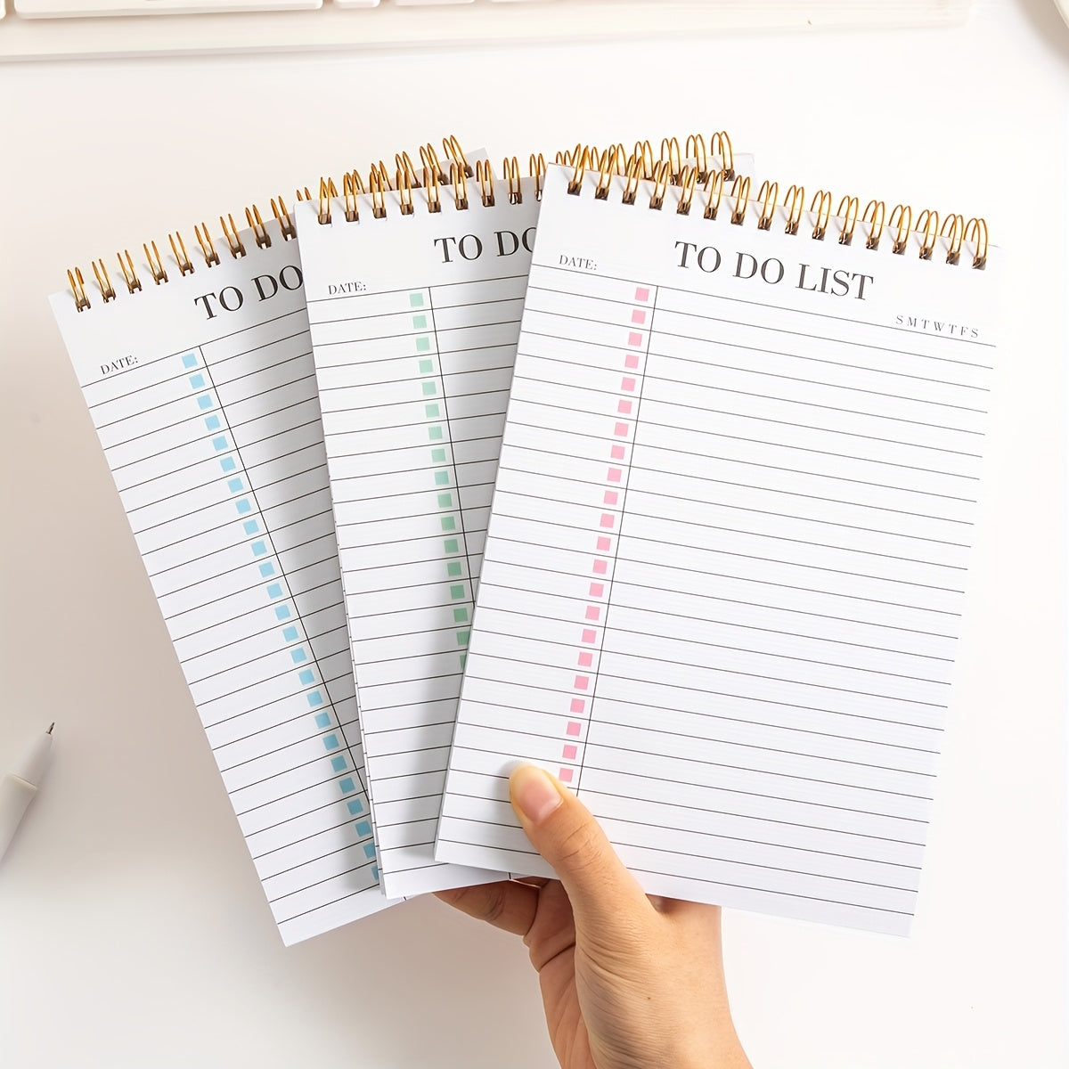 Office Supplies to Do List Notepad, Undated Daily Planner Notepad with to Do List Notebook Checklist Planner Spiral Cover Notepad for School Planner, 52 Sheets, 5.71"*8.66" A5 Size