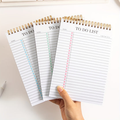 Office Supplies to Do List Notepad, Undated Daily Planner Notepad with to Do List Notebook Checklist Planner Spiral Cover Notepad for School Planner, 52 Sheets, 5.71"*8.66" A5 Size