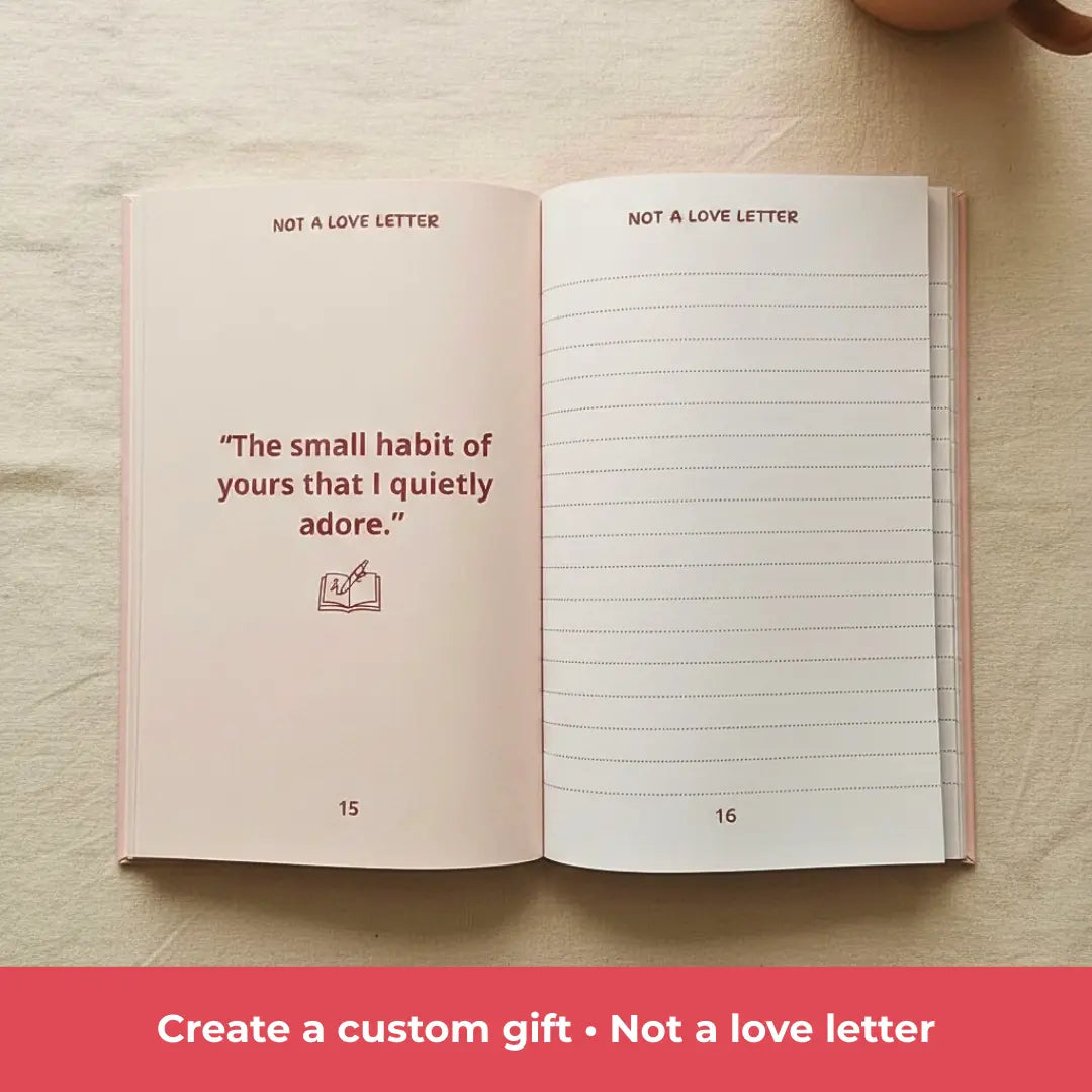 Not A Love Letter Romantic Fill-In Love Journal for Couples – Aesthetic Gift Book | BookTok Anniversary, Perfect Gift for Valentine’s Day, Birthday Interactive Notebook Color Travel Notebook