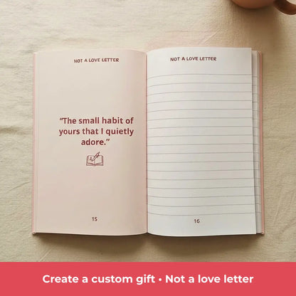 Not A Love Letter Romantic Fill-In Love Journal for Couples – Aesthetic Gift Book | BookTok Anniversary, Perfect Gift for Valentine’s Day, Birthday Interactive Notebook Color Travel Notebook