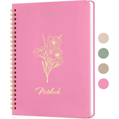 Notebooks for Work, Small Cute Beige Hardcover Spiral Journal 6x9, 100 Pages | Aesthetic College Ruled Notebooks & Writing Pads for Women, Students, Office, School,  Thick Paper