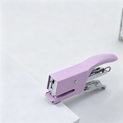 Macaron Color Metal Handheld Stapler, Labor-Saving Portable Mini Stapler for Office School Students, Cute Desk Stationery Supplies