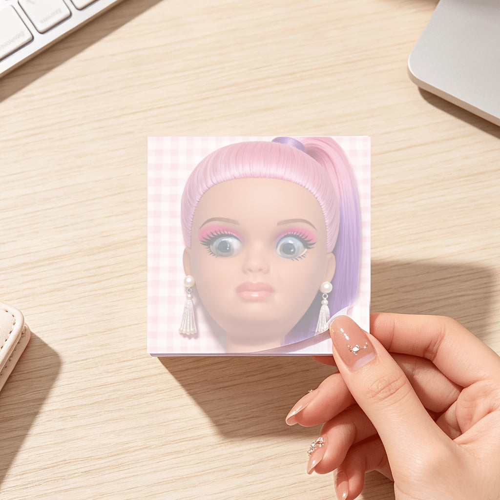 50/100 Sheets Creative Note Paper, Funny Gross Grimace Doll Notepad, Sarcastic Sticky Notes with Square Design, Perfect for Colleague Gifts, Office Humor Desktop Decoration, Workplace Grimace Message and Emotional Aesthetic Stationery