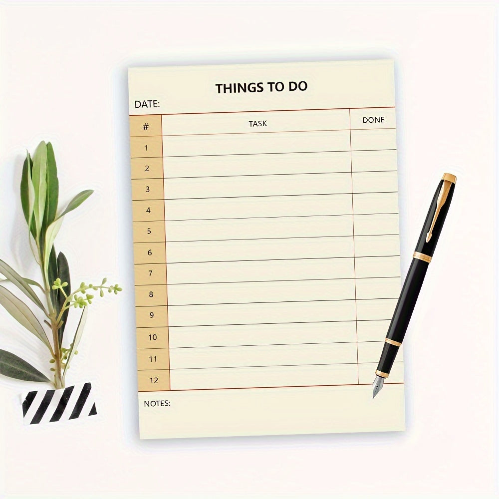 [To-Do List Notepad] 1pc/4 Styles,50 Sheet to-Do List Notepad - Daily Planner Notebook, 5.5x3.9inch,Tear-Off Notepad, Portable, for Office, Office Gift, Task List Organiser, Stationery, Office Stationery, Memo, Planner