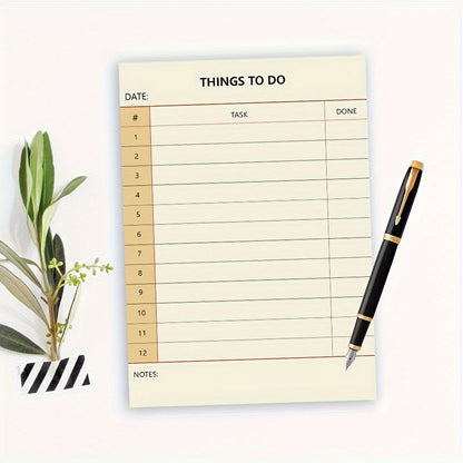 [To-Do List Notepad] 1pc/4 Styles,50 Sheet to-Do List Notepad - Daily Planner Notebook, 5.5x3.9inch,Tear-Off Notepad, Portable, for Office, Office Gift, Task List Organiser, Stationery, Office Stationery, Memo, Planner
