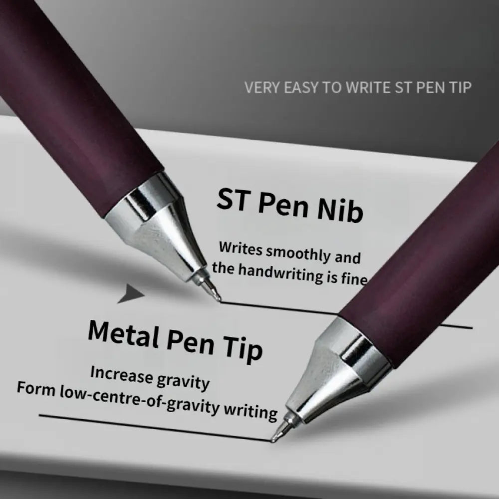 New Black High-Capacity Neutral Pens (3-Pack) - Dark Business Plain Design, Low Center of Gravity, Triangular Grip Posture Correction, ST Nib Tip, Smooth ST Ink Line Quick-Dry Ink, Office Stationery Supplies for Study & Office Writing, Refills Included