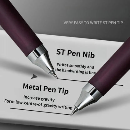 New Black High-Capacity Neutral Pens (3-Pack) - Dark Business Plain Design, Low Center of Gravity, Triangular Grip Posture Correction, ST Nib Tip, Smooth ST Ink Line Quick-Dry Ink, Office Stationery Supplies for Study & Office Writing, Refills Included