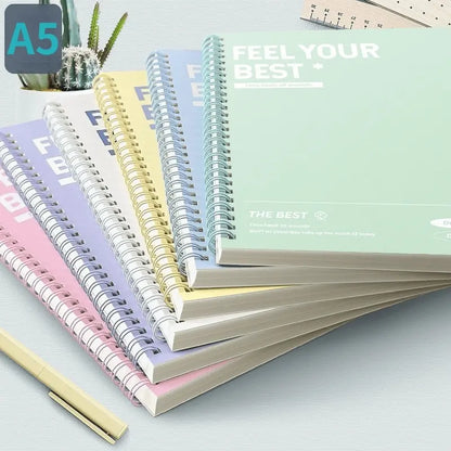 6 Piece Spiral Notebook Set, Simple A5 Hard Cover Notebooks, Tear-Resistant Pages, Lined & Unlined, Durable Office School Stationery Supplies, Hardcover Notebooks