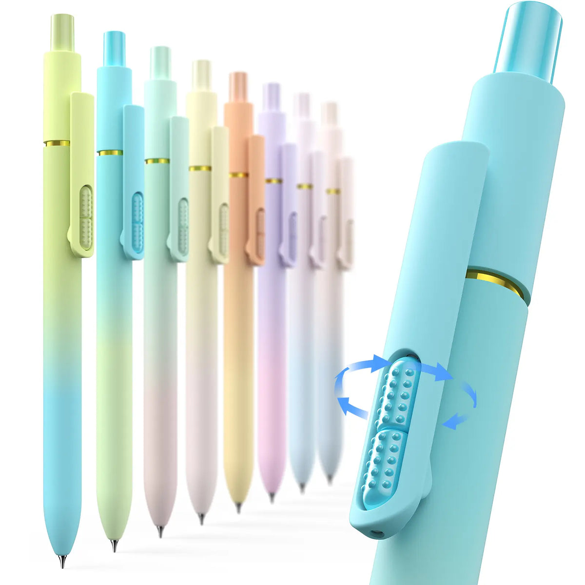 Hiacry 8 Pcs Gel Pens - 0.7mm Fine Point Smooth Writing Black Ink, Quick-Dry Long Lasting Fidge Pens, School & Office Supplies for Men Women tiktokshopbacktoschool,back to school,back to school haul