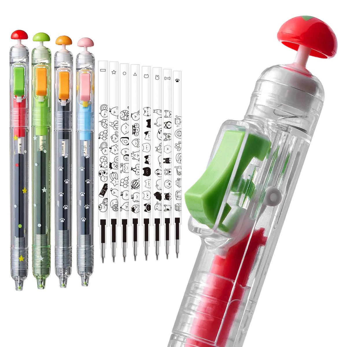 EpenGo Fidget Click Pen - Retractable 0.5mm Quick Dry Gel Ink Fine Tip Unique Pen, Built-In Joystick Stress Relief Toy, Cute Aesthetic Stationery Writing Tool for Back to School Shopping, College School Supplies, Mini Gifts