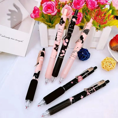 Cute Butterfly Design Gel Pens Set, 6/18pcs Ink Quick-Drying Click Type, 0.5mm Medium Point for Students & Office Use