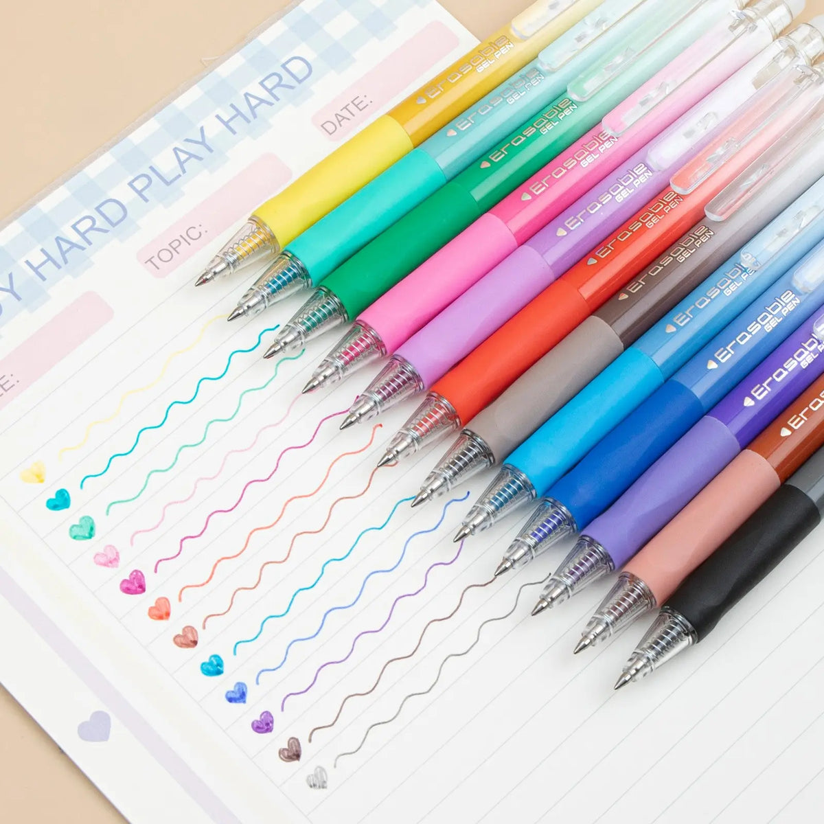 36 Color Erasable Gel Pens Set, Click Ballpoint Pens for Drawing, 0.7mm Fine Point, Perfect Back to School Supplies for Kids and Students, Quick Dry Pens