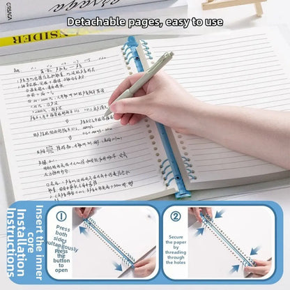 60 Sheets, Refillable Paper, Transparent Loose Leaf Notebook Refillable Binder A5 B5 Clear Cover Capacity Smooth Writing Pages Easy Organize Study Notes Planner, Fill Blank Journal, School Office Supplies Diary Spiral Notebook