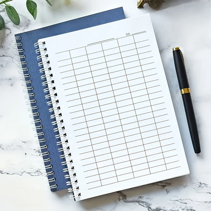 A5 Spiral Adhesive Binding Coil - Universal Meter Notebook - Suitable for Planning Time Expenditures - Tracking Inventory Management - Student Supplies Grid Notebook - Multifunctional Coil Notebook - Durable Cover