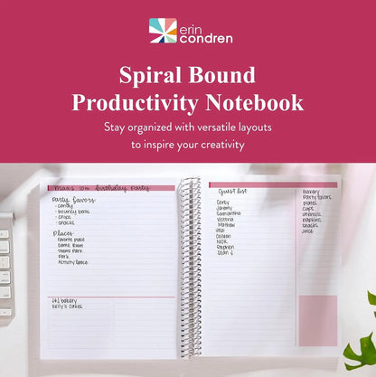 Durable Writing Notebook - 7x9 In, 80lb Paper, Colorful Layers, Productivity Layout, Platinum Coil Binding, College Ruled, Ideal for Note Taking & Task Lists