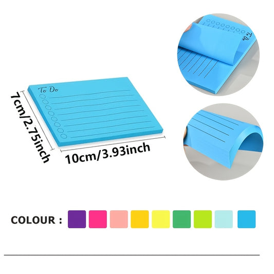 1/9 Book to Do Lined Sticky Notes Self-Stick Note Pads with Line Adhesive Memo Sticky Notes Notepad