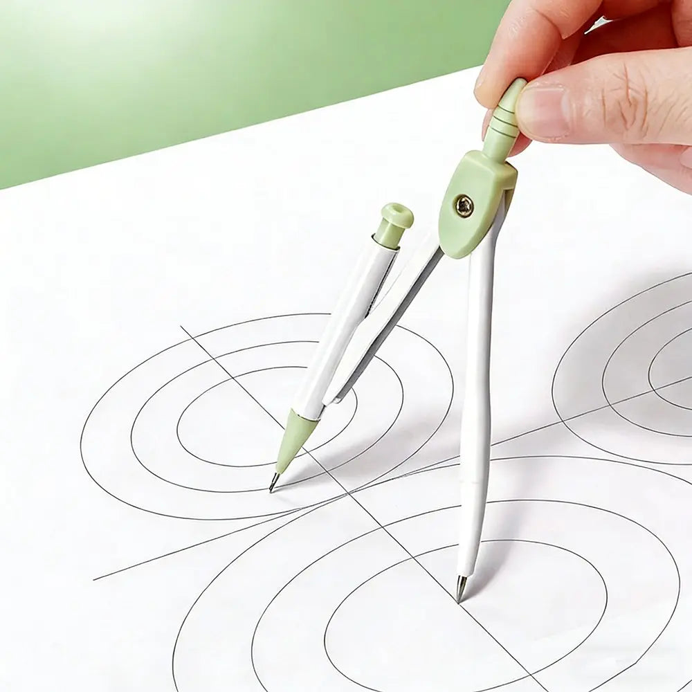 7pcs Compass Ruler Set for Elementary and Middle School Students, Exam Essential Tools, Includes Protractor Straightedge Triangle Board
