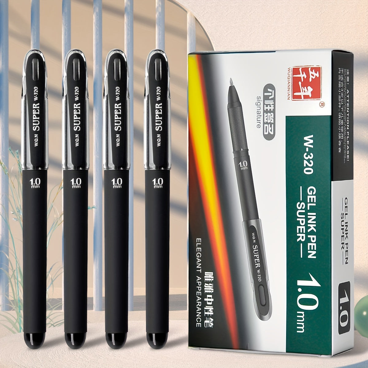 WQN 1/4pcs Black 1.0mm Frosted Gel Pen Large Capacity Refill Smooth Writing Thick Pen Shaft Ideal Hand Grip Signature Pen Practice Writing Pen Back to School Season