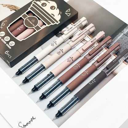 Coffee Theme Liquid Quick-drying Ink Gel Pen, No Smear Soft Touch Pen for Note Taking Drawing School Office Stationery Supplies, College Student Pen, Aesthetic Pens, Writing Pen, Creative Stationery