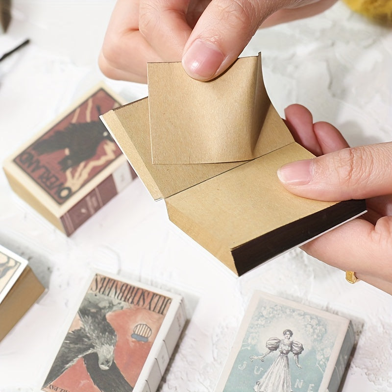 Originality Retro Small Notebook Mini Die Cast Notebook Tearable Portable Vintage Memo Note