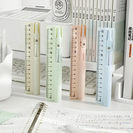 1 multi-functional PVC compass, ruler and pencil - a 3-in-1 measurement and drawing tool, Measuring Instrument suitable for elementary school students, applicable to school, home and office