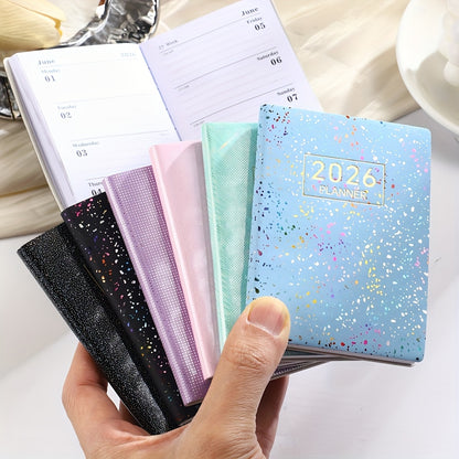 A7 Specification 2026 English Planner, Slim Weekly Planner, Starlight Color Mini Pocket Notebook, Daily Planner with Colorful Laser Cover, A7 Size: 3.07in X 4.17in