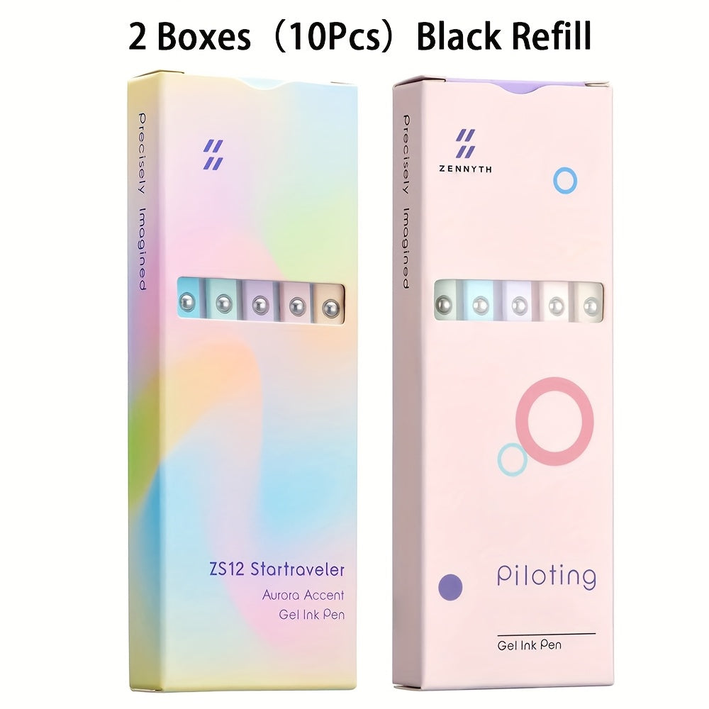 Aurora Gradient Retractable Gel Pens for Writing, 0.5mm Black Ink Quick Dry Gel Pens, Luxury Business Office Gift, Back to School, Valentine's Day Wedding Party Gift Stationery Supplies