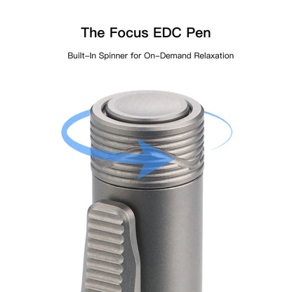 OKNIFE B1 Ti Titanium Unique Pen - Ingenious Clip-Action Mechanism, Lightweight Minimalist EDC Items, Smooth Writing Pen for Adults, Office Working Tasks, Father's Day Gifts with 2 Refills toolupgrade