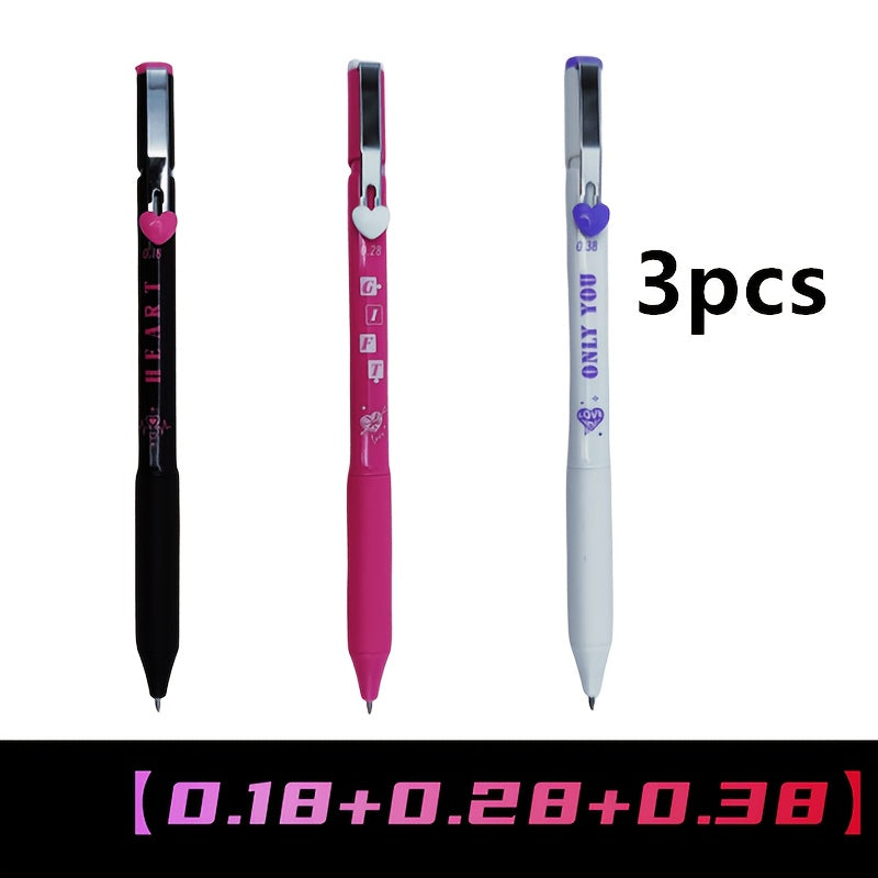Stylish Minimalist Click Gel Pen - Ultra Fine Tips 0.18/0.28/0.38mm Ballpoint Pens for Smooth Writing Suitable for Journaling, School, Office, and Home Use
