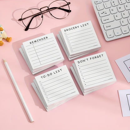 Time Management Sticky Notes Planner Notepad: 1pc/4pcs, 50 Sheets Each, Office Desk Accessories – For School, Home, and Work, Ideal Gift for Teachers, Women, and Colleagues