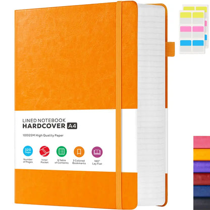 Hard Cover College Ruled A4 Notebook - 1 PCS School Supplies College Notebook, 8.5x11 in, 100GSM Lined Paper, 320 Pages, Leather Hardcover Journal for Women/Men, Ideal for School Work,sohochic