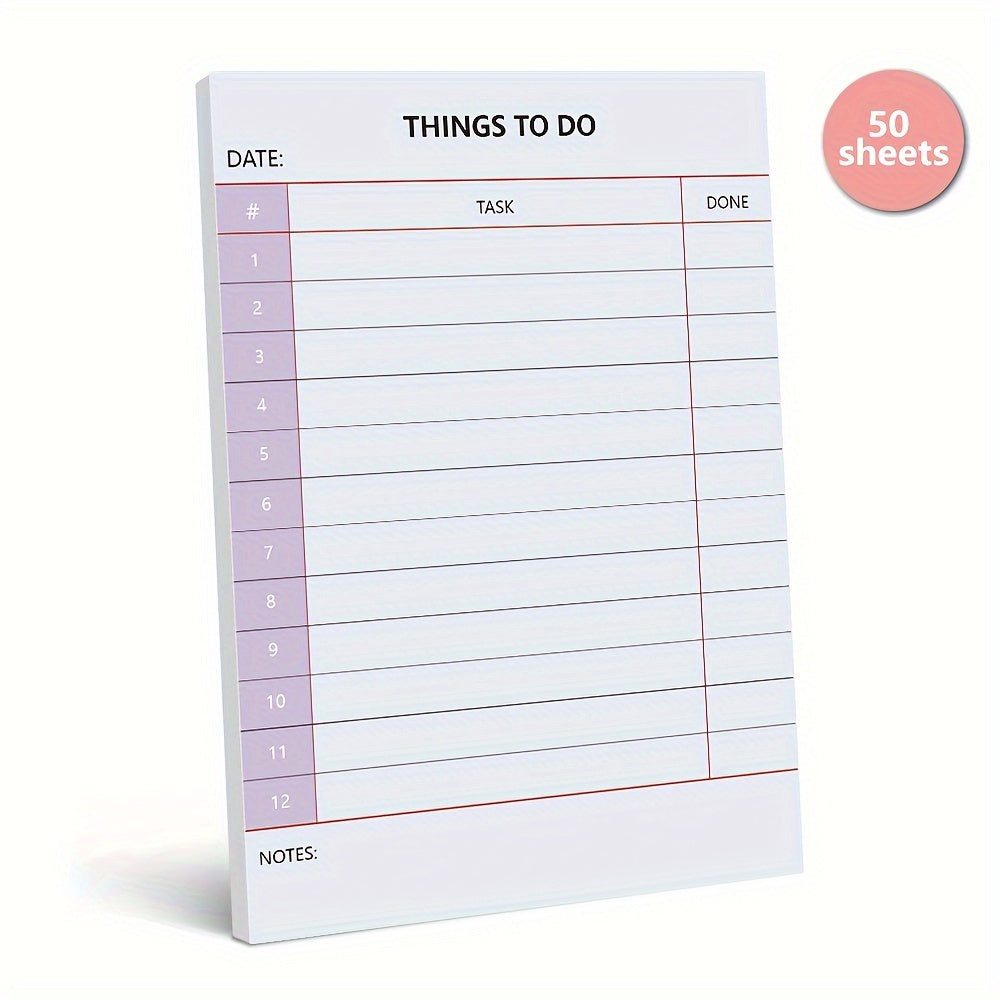 [To-Do List Notepad] 1pc/4 Styles,50 Sheet to-Do List Notepad - Daily Planner Notebook, 5.5x3.9inch,Tear-Off Notepad, Portable, for Office, Office Gift, Task List Organiser, Stationery, Office Stationery, Memo, Planner
