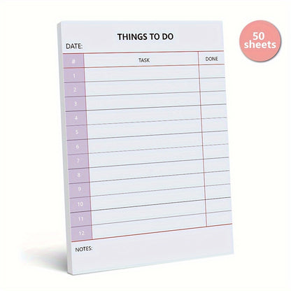 [To-Do List Notepad] 1pc/4 Styles,50 Sheet to-Do List Notepad - Daily Planner Notebook, 5.5x3.9inch,Tear-Off Notepad, Portable, for Office, Office Gift, Task List Organiser, Stationery, Office Stationery, Memo, Planner