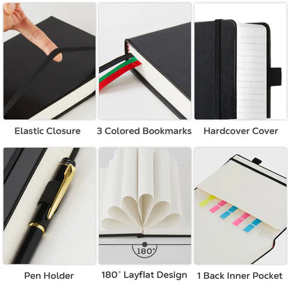 Hard Cover College Ruled A4 Notebook - 1 PCS School Supplies College Notebook, 8.5x11 in, 100GSM Lined Paper, 320 Pages, Leather Hardcover Journal for Women/Men, Ideal for School Work,sohochic