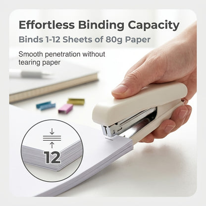 [Compact And Portable] 1pc Mini Stapler And 320pcs Staples, Capacity 40pcs, Max Paper Depth 25Mm, Built-In Starter, Compact And Portable