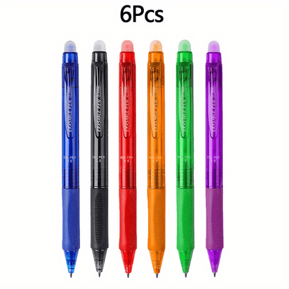 Fine Writing Instruments • 6 Plastic Erasable Pens • 0.5Mm Pointed Needle • Plastic Grip Design for Improved Grip Comfort • 6 Colours to Choose From • Easy to Erase Water Pen for Drawing Writing • Student Stationery • Back to School Supplies