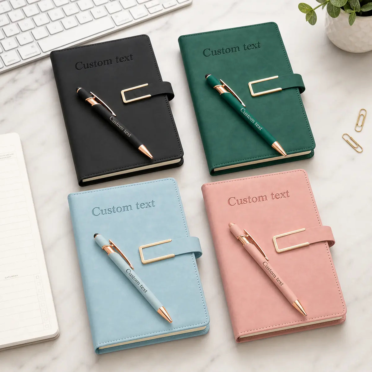 Personalized A5 Journal Notebook 2-Piece Set - Portable Note Taking Tool, Office Stationery, Back to School Haul Supplies with Notebook & Pen, Ideal for Students, Gifting Option