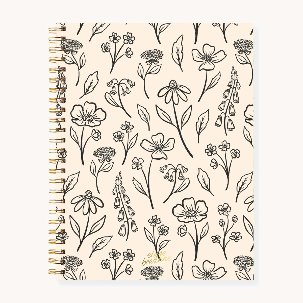 Elyse Breanne Design Spiral Bound Lined Journal - Softcover Writing Notebook, 120 College Ruled Pages, 8.5x11in Soft Touch Cover, Gold Hardware, Recycled Paper, College Office Supplies