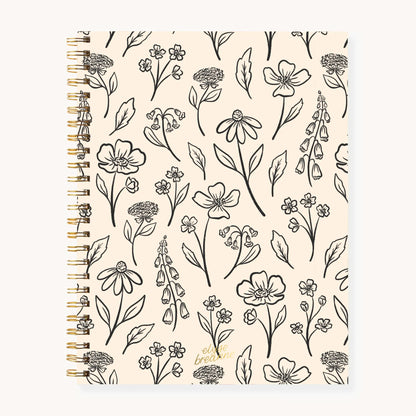 Elyse Breanne Design Spiral Bound Lined Journal - Softcover Writing Notebook, 120 College Ruled Pages, 8.5x11in Soft Touch Cover, Gold Hardware, Recycled Paper, College Office Supplies