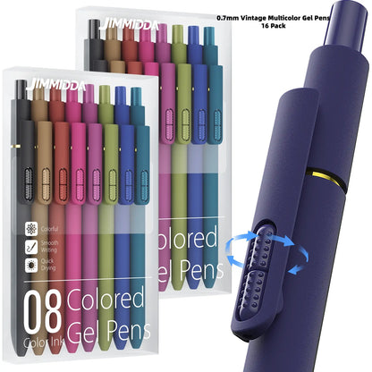 8Pcs Dopamine Colors Gel Pens - 0.5mm Fine Tip CS Twin-Ball Quick Dry Smooth Write, Rubber Grip Cute Aesthetic Fidget Clip Pens, Student Office Stationery Supplies, Back to School Must Haves